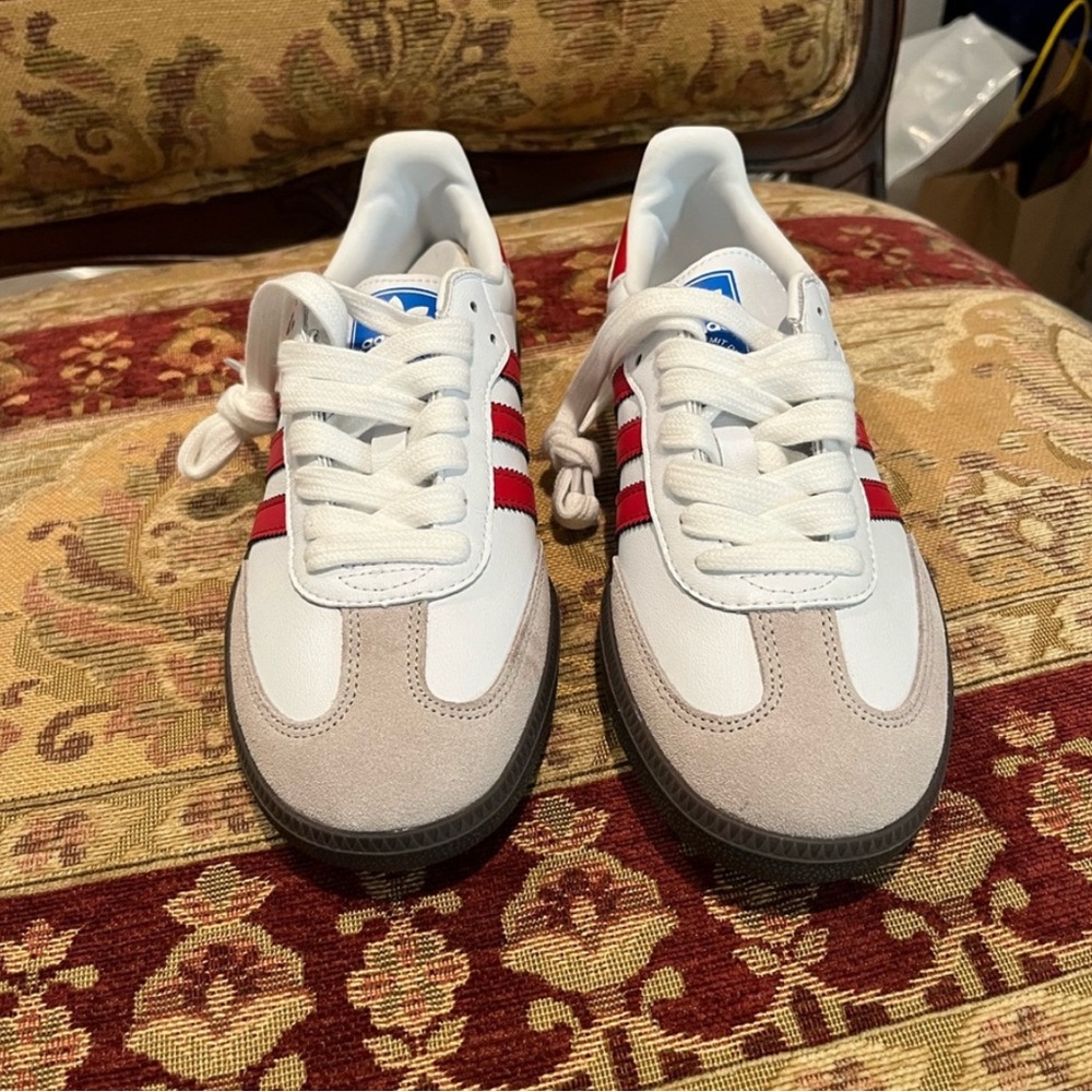 Adidas Samba Original White and Red Sneakers